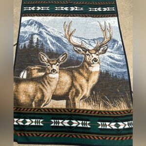 Vintage Biederlack Reversible southwestern deer blanket